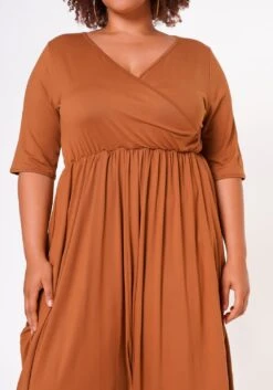 Plus Size Short Sleeve Harem Jumpsuit -Curve Elegance Shop 2021019 001 6