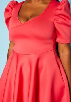 Plus Size Puff Sleeve Flare Mini Dress -Curve Elegance Shop 2021049 004 5