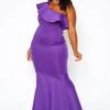 Plus Size One Shoulder Mermaid Maxi Dress -Curve Elegance Shop 2021065 001 2