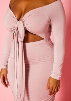 Plus Size Off Shoulder Cross Wrap Midi Dress -Curve Elegance Shop 2021111 004 5