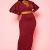 Plus Size Ribbed Knit Crop Top & Skirt Set -Curve Elegance Shop 2021132 002 0