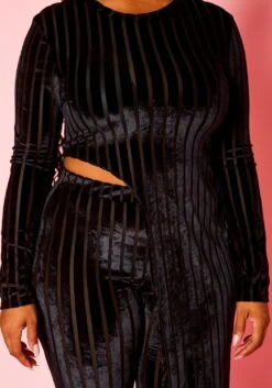 Plus Size Velvet Striped Asymmetric Top & Legging Set 13 Plus Size Velvet Striped Asymmetric Top & Legging Set -Curve Elegance Shop 2021137 001 5