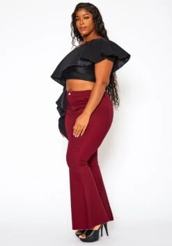 Plus Size Bell Bottom Denim Jeans -Curve Elegance Shop 2021141 002 2