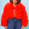 Plus Size Organza Tiered Ruffle Long Sleeve Jacket -Curve Elegance Shop 2021170 003 1
