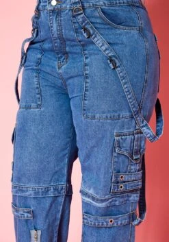 Plus Size High Waist Cargo Denim Jeans -Curve Elegance Shop 2021244 002 5