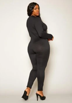 Plus Size Long Sleeve Bodycon Jumpsuit -Curve Elegance Shop 2021251 001 4