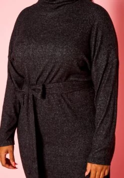 Plus Size Super Soft Turtleneck Ribbed Knit Midi Dress -Curve Elegance Shop 2021270 001 4