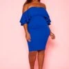 Plus Size Off Shoulder Ruffle Sleeve Mini Dress -Curve Elegance Shop 2021271 002 1