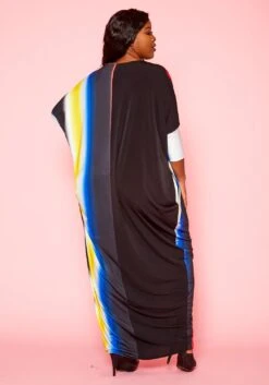 Plus Size Gradient Pattern Splice Flare Maxi Dress -Curve Elegance Shop 2021274 001 4