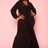 Plus Size Long Sleeve Mermaid Flare Gown -Curve Elegance Shop 2021276 001 0
