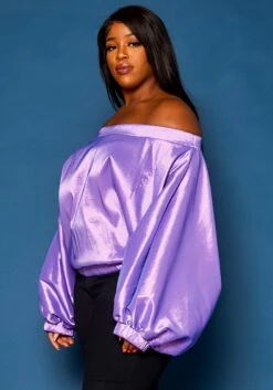 Plus Size Off Shoulder Puffy Sleeve Top -Curve Elegance Shop 2021284 004 2