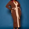 Plus Size Ribbed Knit Color Trim Midi Dress -Curve Elegance Shop 2021288 001 1