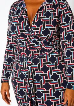 Plus Size Abstract Pattern Bodycon Midi Dress -Curve Elegance Shop 2021293 001 4