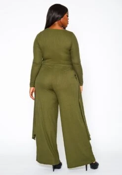 Plus Size Ribbed Knit Longline Top & Pants Set -Curve Elegance Shop 2021298 002 3