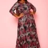 Plus Size Fuchsia Leopard Print Fit & Flare Maxi Dress -Curve Elegance Shop 2021305 001 2