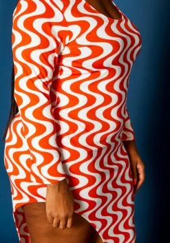 Plus Size Geometric Pattern High Low Maxi Dress -Curve Elegance Shop 2021311 001 4