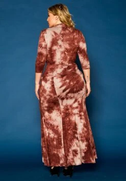 Plus Size Tie Dye Crop Top & Mermaid Flare Skirt -Curve Elegance Shop 2021316 002 4