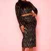 Plus Size Metallic Print Two Piece Set -Curve Elegance Shop 2021318 001 0