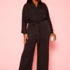 Plus Size Shimmer Long Sleeve Flare Jumpsuit -Curve Elegance Shop 2021323 001 1