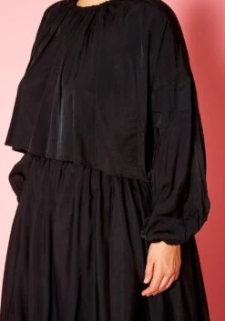 Plus Size Solid Long Sleeve Flare Maxi Skirt Set -Curve Elegance Shop 2021333 001 5