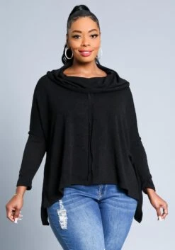 Plus Size Funnel Neck Sweater Top -Curve Elegance Shop 2021350 001 1