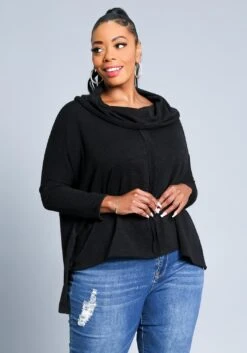 Plus Size Funnel Neck Sweater Top -Curve Elegance Shop 2021350 001 3