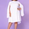 Plus Size Pleated Cape Sleeve Dress -Curve Elegance Shop 2021351 004 2