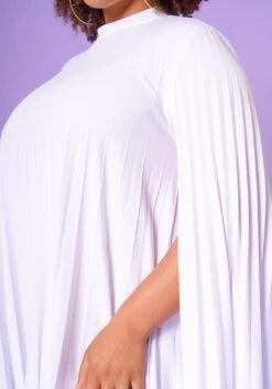 Plus Size Pleated Cape Sleeve Dress 13 Plus Size Pleated Cape Sleeve Dress -Curve Elegance Shop 2021351 004 6