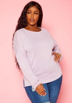 Plus Size Knit Long Sleeve Top -Curve Elegance Shop 2021356 003 2