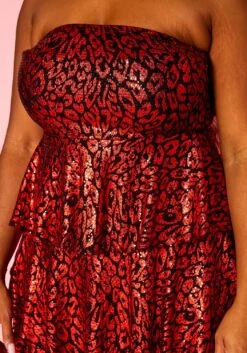 Plus Size Metallic Leopard Print Ruffle Flare Dress -Curve Elegance Shop 2021369 001 5