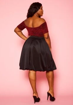 Plus Size Embellished Fit & Flare Dress -Curve Elegance Shop 2021371 001 3