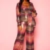 Plus Size Gradient Pattern Metallic Jumpsuit -Curve Elegance Shop 2021389 001 0