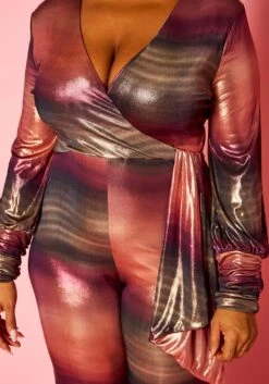 Plus Size Gradient Pattern Metallic Jumpsuit -Curve Elegance Shop 2021389 001 5