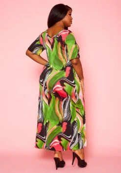 Plus Size Abstract Print Maxi Dress -Curve Elegance Shop 2021397 001 3