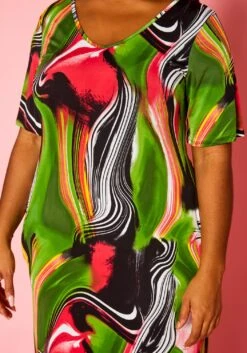 Plus Size Abstract Print Maxi Dress -Curve Elegance Shop 2021397 001 4
