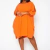 Plus Size Solid Short Sleeve Tunic Dress 1 Plus Size Solid Short Sleeve Tunic Dress -Curve Elegance Shop 2021409 001 3