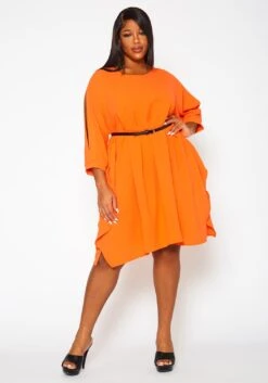 Plus Size Solid Short Sleeve Tunic Dress 9 Plus Size Solid Short Sleeve Tunic Dress -Curve Elegance Shop 2021409 001 6