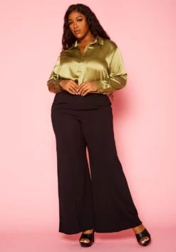 Plus Size Classic Collar Satin Blouse -Curve Elegance Shop 2021426 002 3