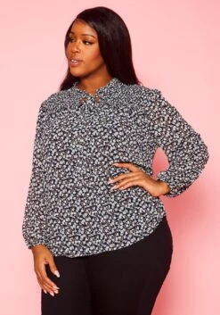 Plus Size Pleione Floral Print Blouse -Curve Elegance Shop 2021428 001 3