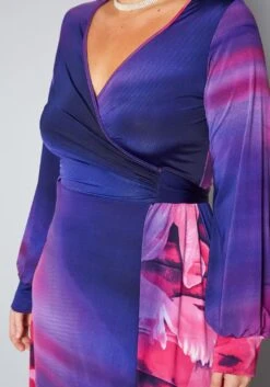 Plus Size Rose Gradient Print Fit & Flare Maxi Dress -Curve Elegance Shop 2022397 001 5