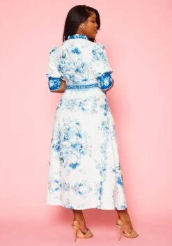 Plus Size Oriental Floral Print Maxi Dress -Curve Elegance Shop 2022402 001 4