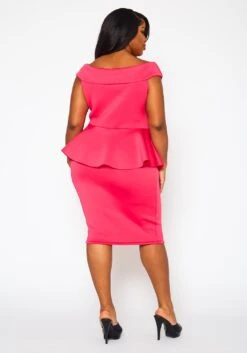 Plus Size Sleeveless V Neck Peplum Dress 12 Plus Size Sleeveless V Neck Peplum Dress -Curve Elegance Shop 2022411 004 4