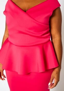 Plus Size Sleeveless V Neck Peplum Dress 13 Plus Size Sleeveless V Neck Peplum Dress -Curve Elegance Shop 2022411 004 5