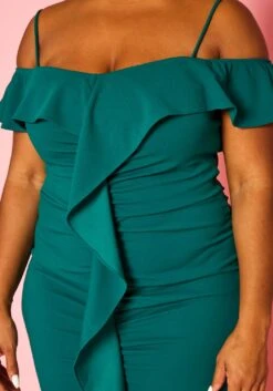 Plus Size Off Shoulder Drape Front Cocktail Dress -Curve Elegance Shop 2022414 002 5