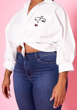 Plus Size Pocket Print Collar Neck Shirt -Curve Elegance Shop 2022428 001 11