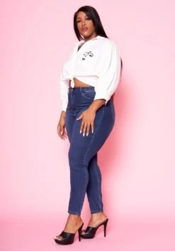 Plus Size Pocket Print Collar Neck Shirt -Curve Elegance Shop 2022428 001 9