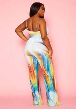 Plus Size Abstract Pattern Cami Jumpsuit -Curve Elegance Shop 2022431 001 5