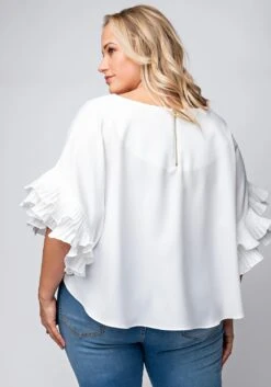Plus Size Accordion Sleeve Blouse 9 Plus Size Accordion Sleeve Blouse -Curve Elegance Shop 2022450 003 4