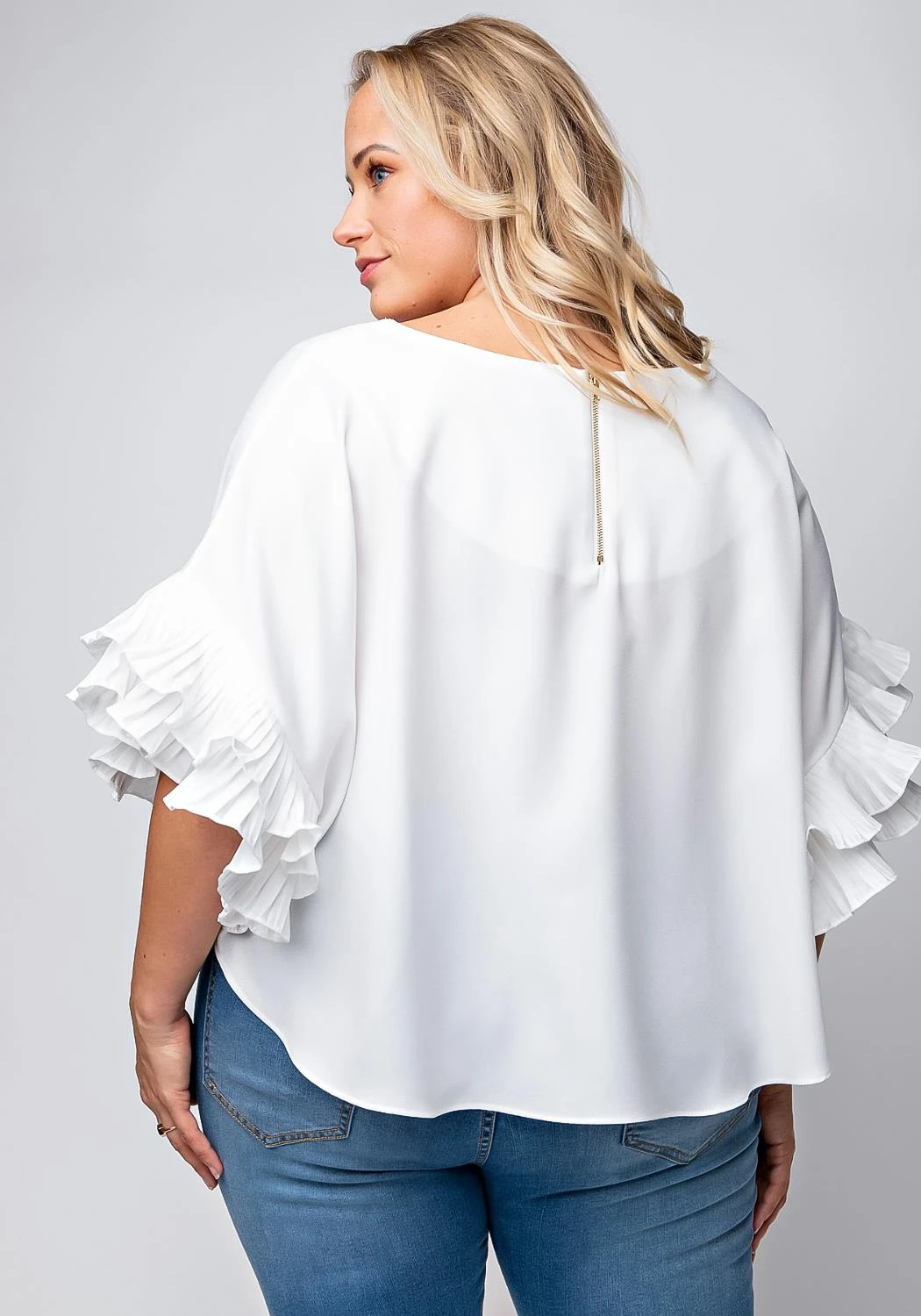 Plus Size Accordion Sleeve Blouse 6 Plus Size Accordion Sleeve Blouse - Image 4