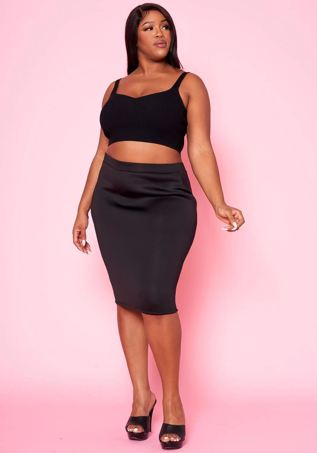 Plus Size High Waist Pencil Skirt 3 Plus Size High Waist Pencil Skirt